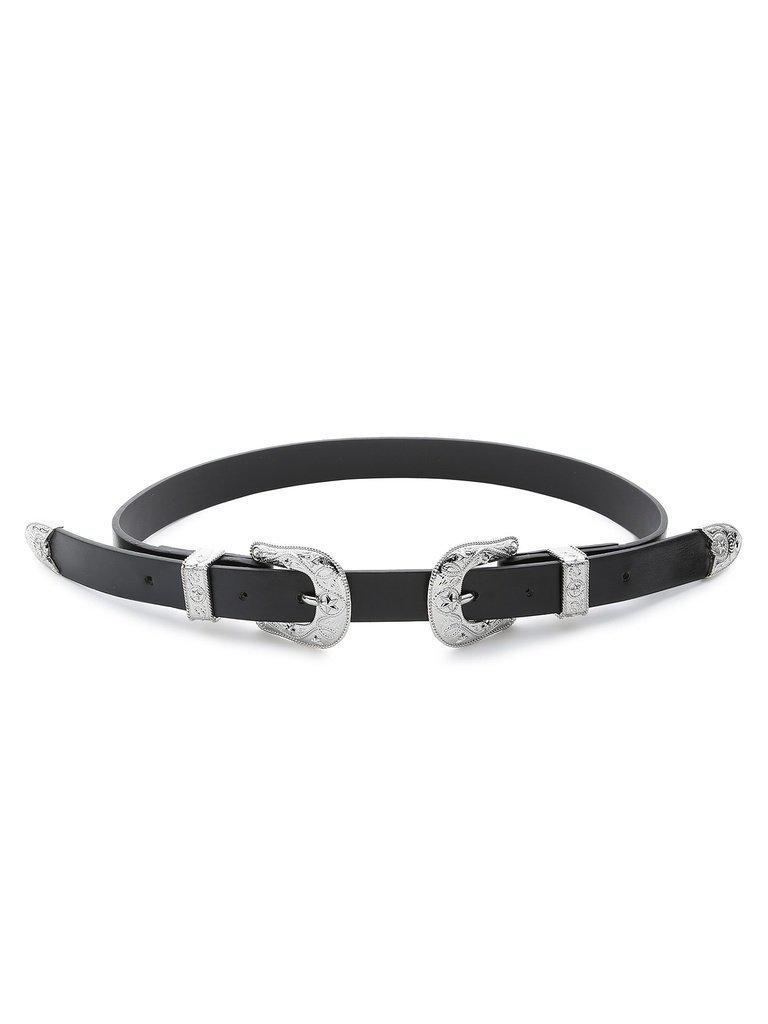 Silver Star Pattern Double Buckle Belt-accessories-Des Mess