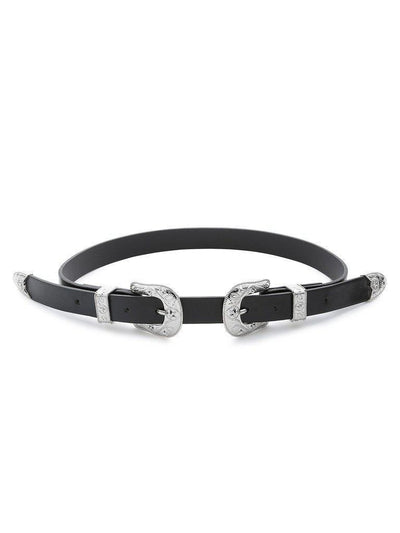 Silver Star Pattern Double Buckle Belt-accessories-Des Mess