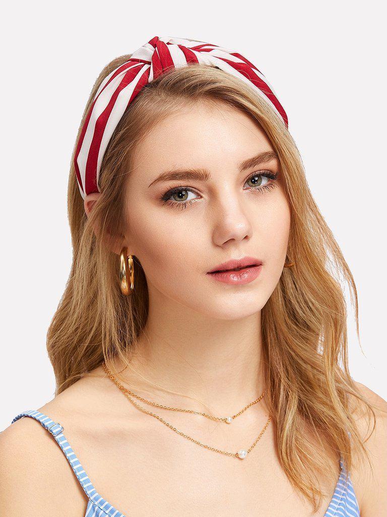 Striped Knot Headband-hair-Des Mess