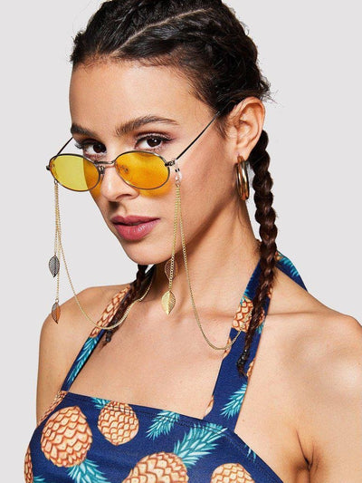 Metal Leaf Glasses Chain-accessories-Des Mess