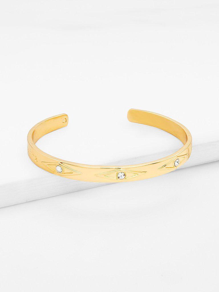 Rhinestone Detail Cuff Bracelet--Des Mess