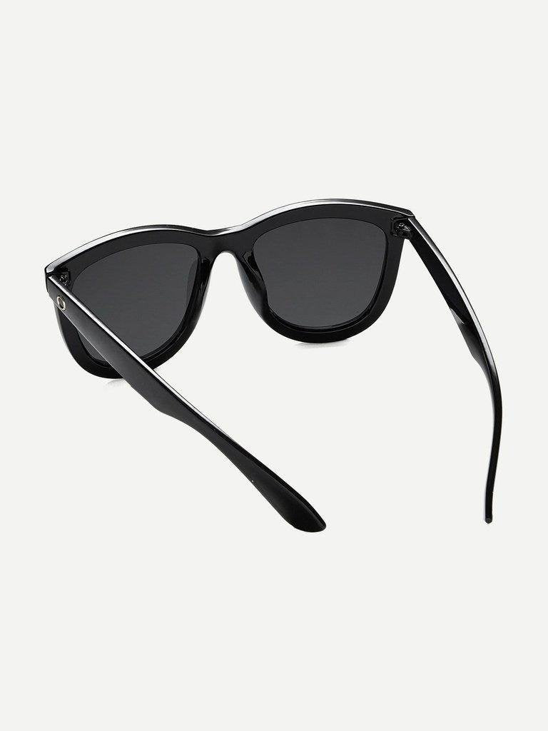 Metal Ring Detail Mirror Lens Sunglasses-accessories-Des Mess