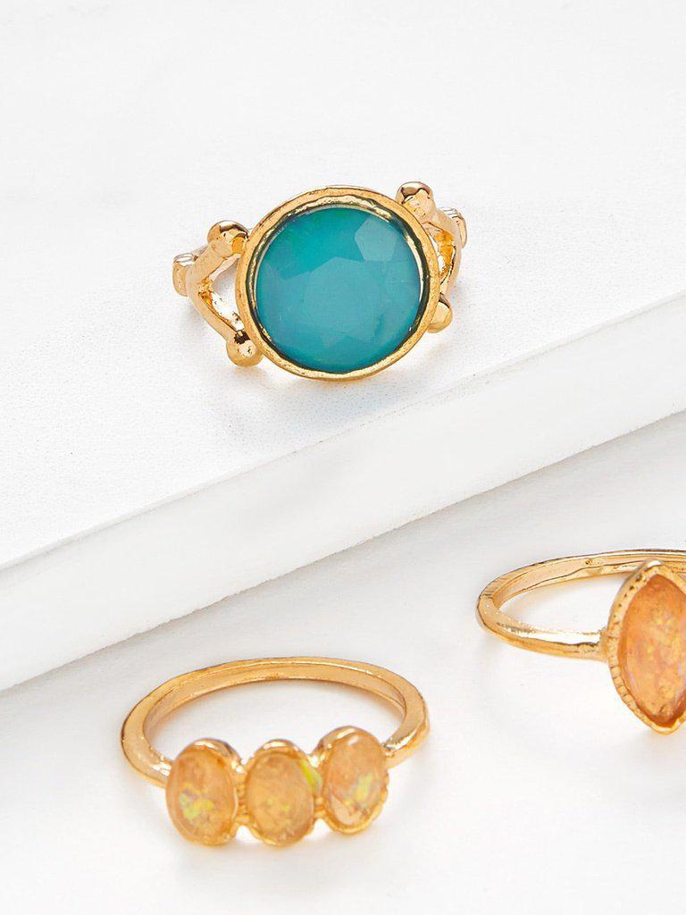 Gemstone Ring Set 3pcs-jewelry-Des Mess