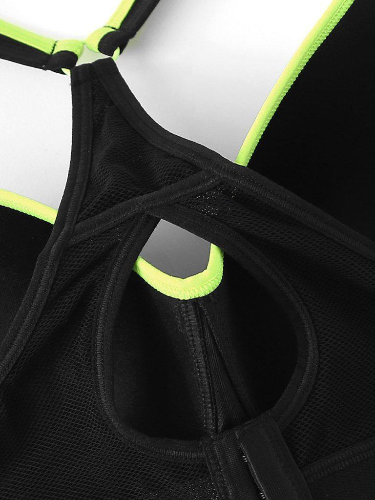 Contrast Piping Sports Bra-sportswear-Des Mess