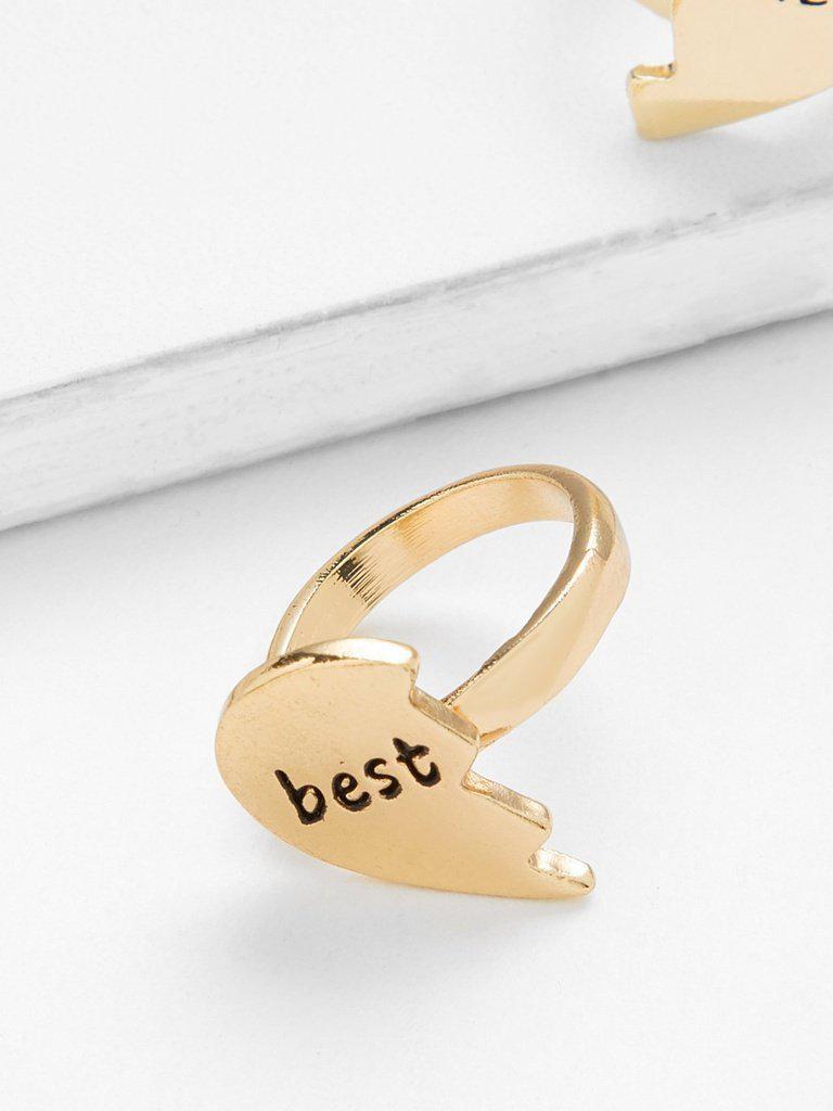 Heart Design Couple Rings Set 2pcs-jewelry-Des Mess