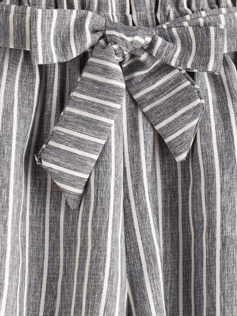 Striped Self Tie Front Shorts-bottom-Des Mess