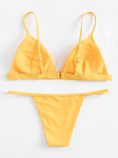 Adjustable Straps Triangle Bikini Set-swimwear-Des Mess