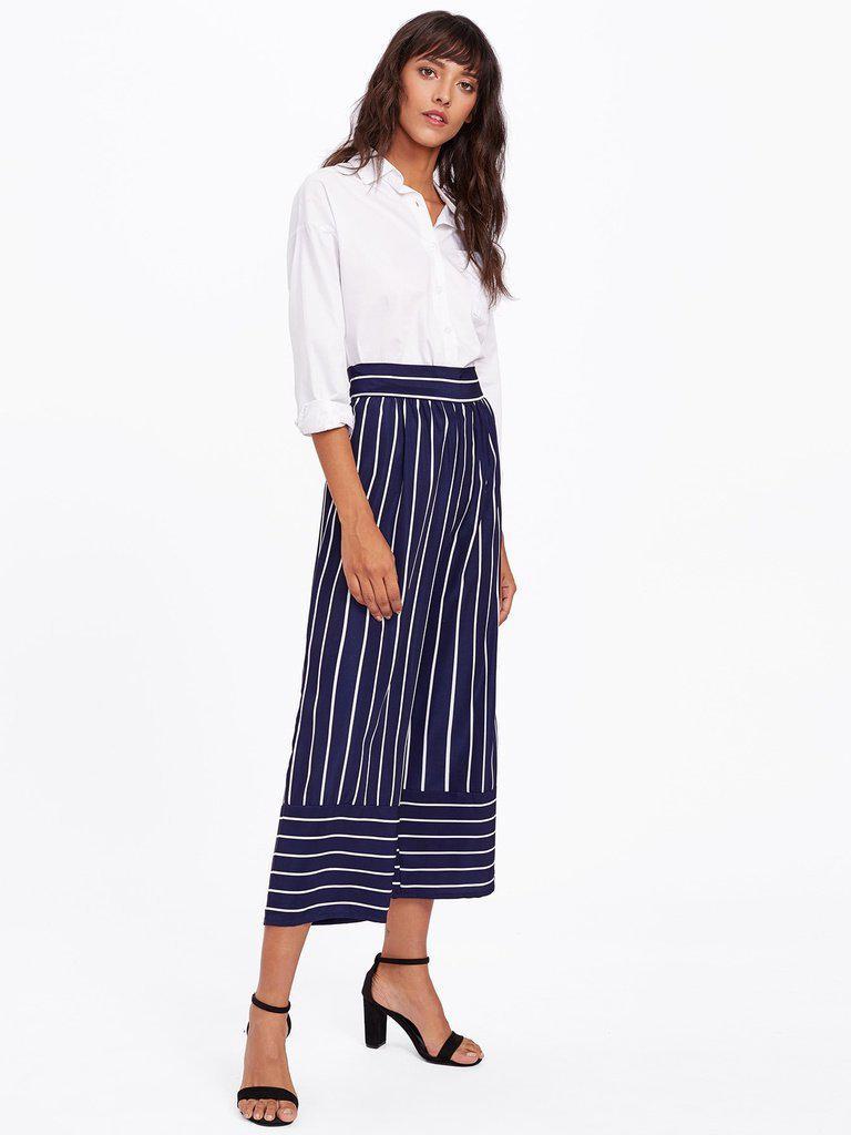 Striped Wide Leg Pants-bottom-Des Mess