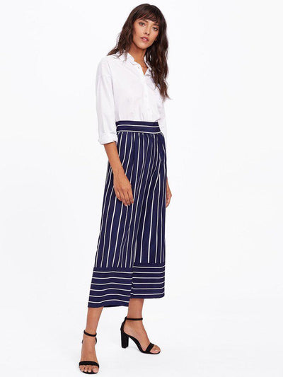 Striped Wide Leg Pants-bottom-Des Mess