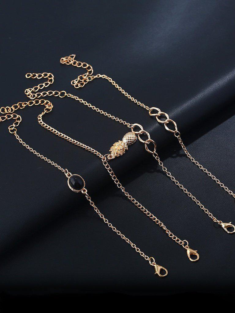 Pineapple Charm Chain Bracelet 4pcs--Des Mess