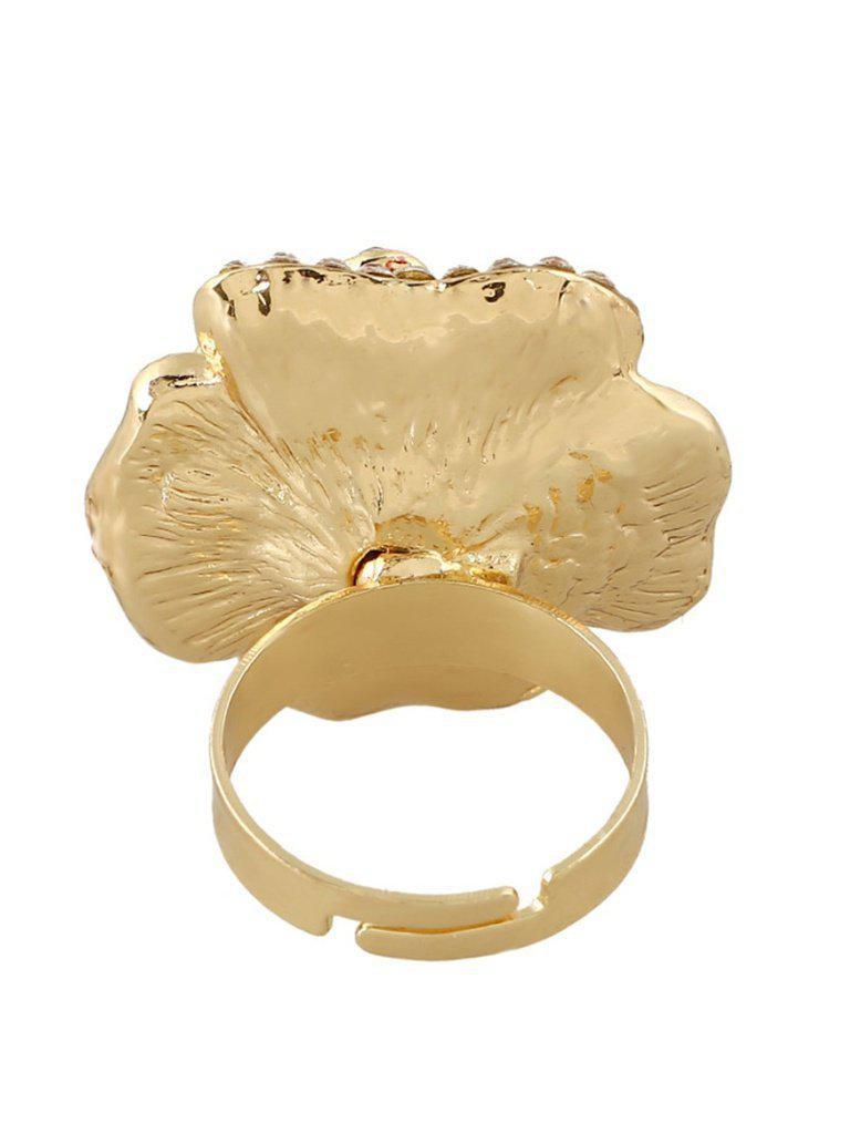Flower Design Rhinestone Ring-jewelry-Des Mess