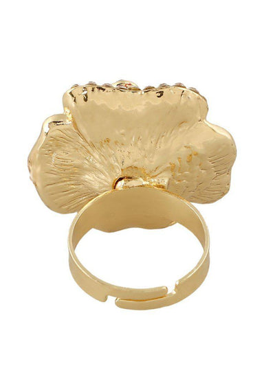 Flower Design Rhinestone Ring-jewelry-Des Mess