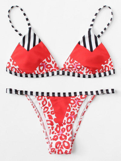 Striped Leopard Bikini Set--Des Mess