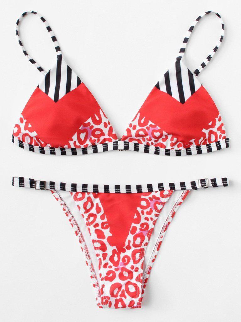 Striped Leopard Bikini Set--Des Mess