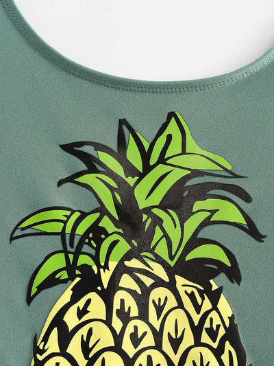 Pineapple Print Swimsuit-swimwear-Des Mess