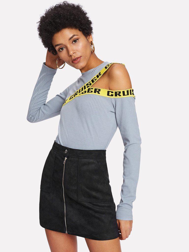 Zip Front Skirt-bottom-Des Mess