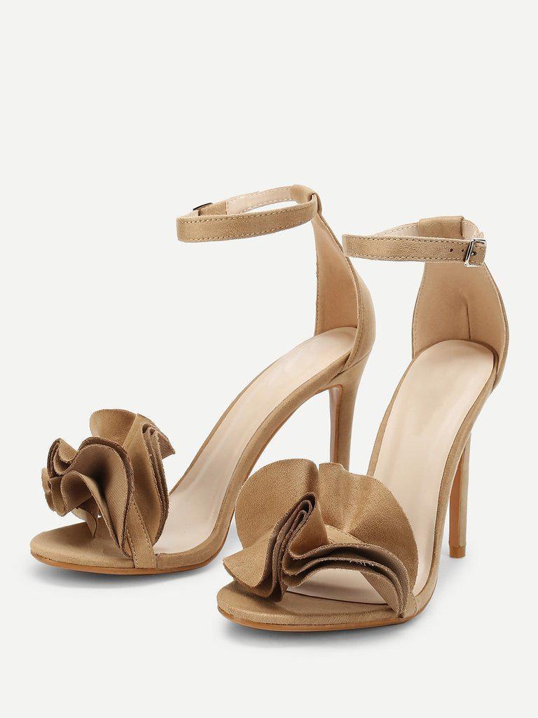 Layered Ruffle Design Stiletto Heels-shoes-Des Mess