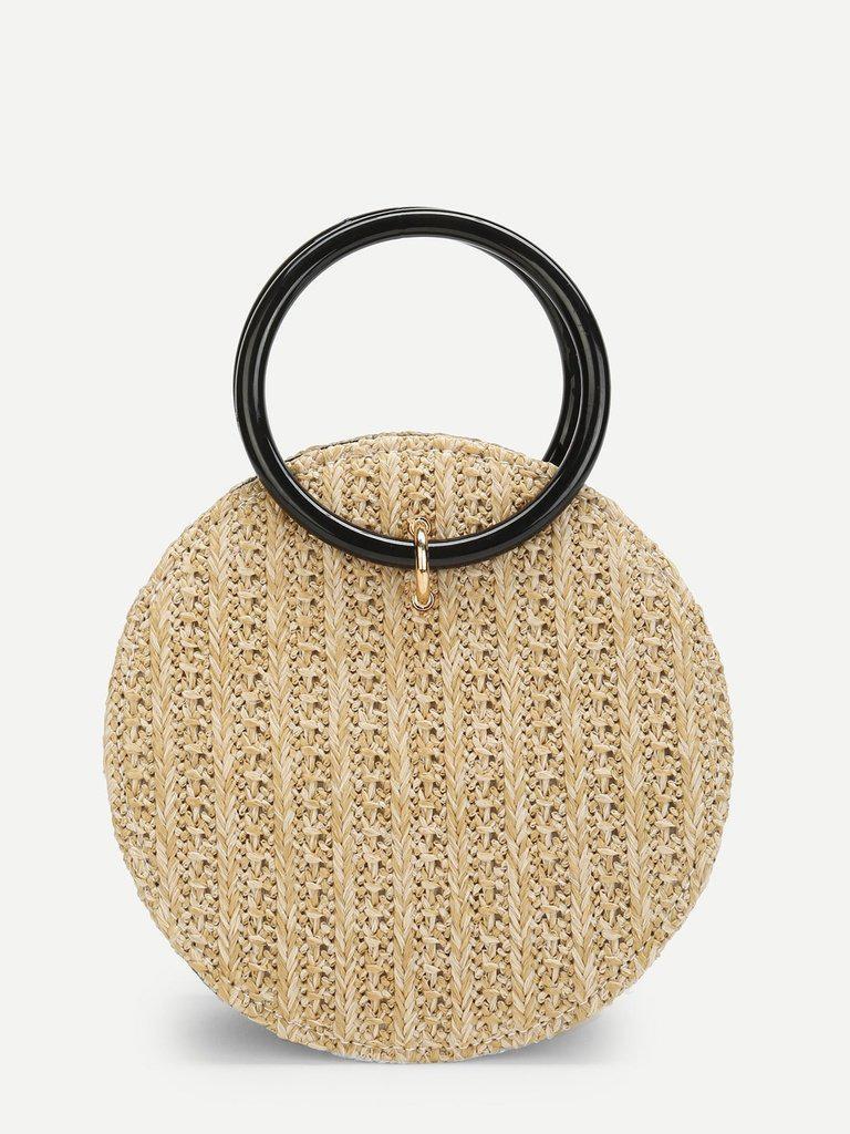 Round Crossbody Straw Bag-accessories-Des Mess