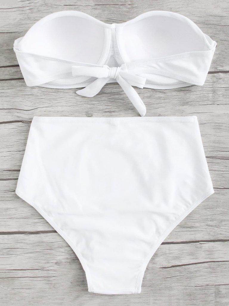 High Rise Bandeau Bikini Set-swimwear-Des Mess