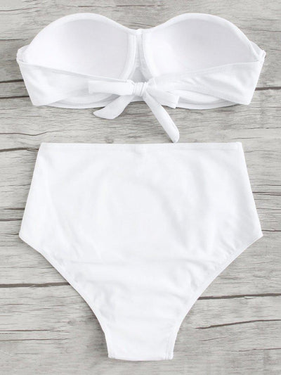 High Rise Bandeau Bikini Set-swimwear-Des Mess