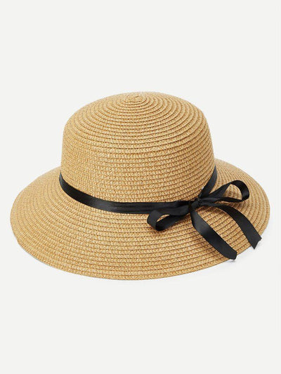 Ribbon Band Straw Hat-accessories-Des Mess