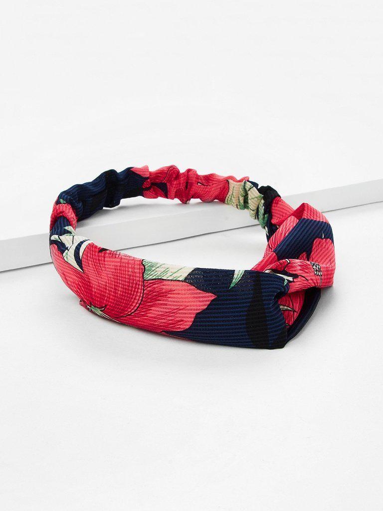 Flower Print Twist Headband-hair-Des Mess