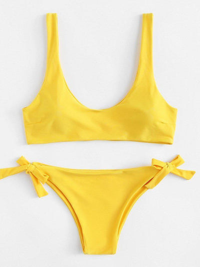 Knot Side Bikini Set-swimwear-Des Mess