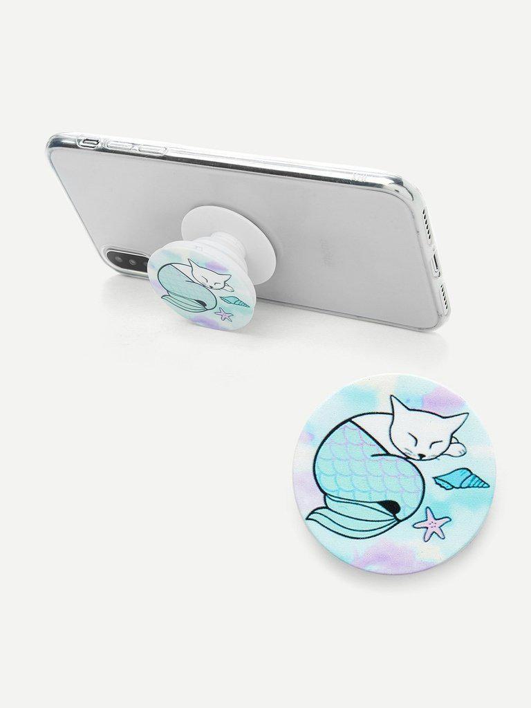Cartoon Cat Print Gasbag Phone Holder-others-Des Mess