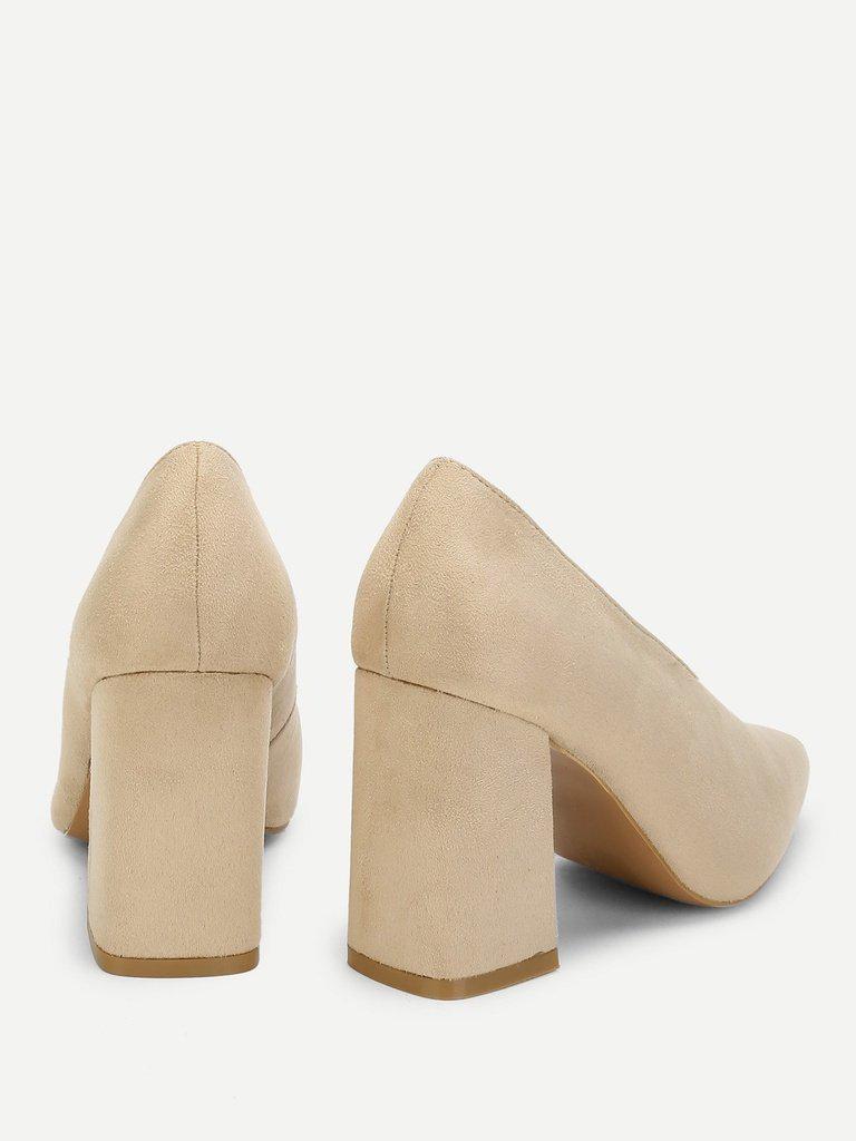High Vamp Chunky Heeled Pumps-shoes-Des Mess