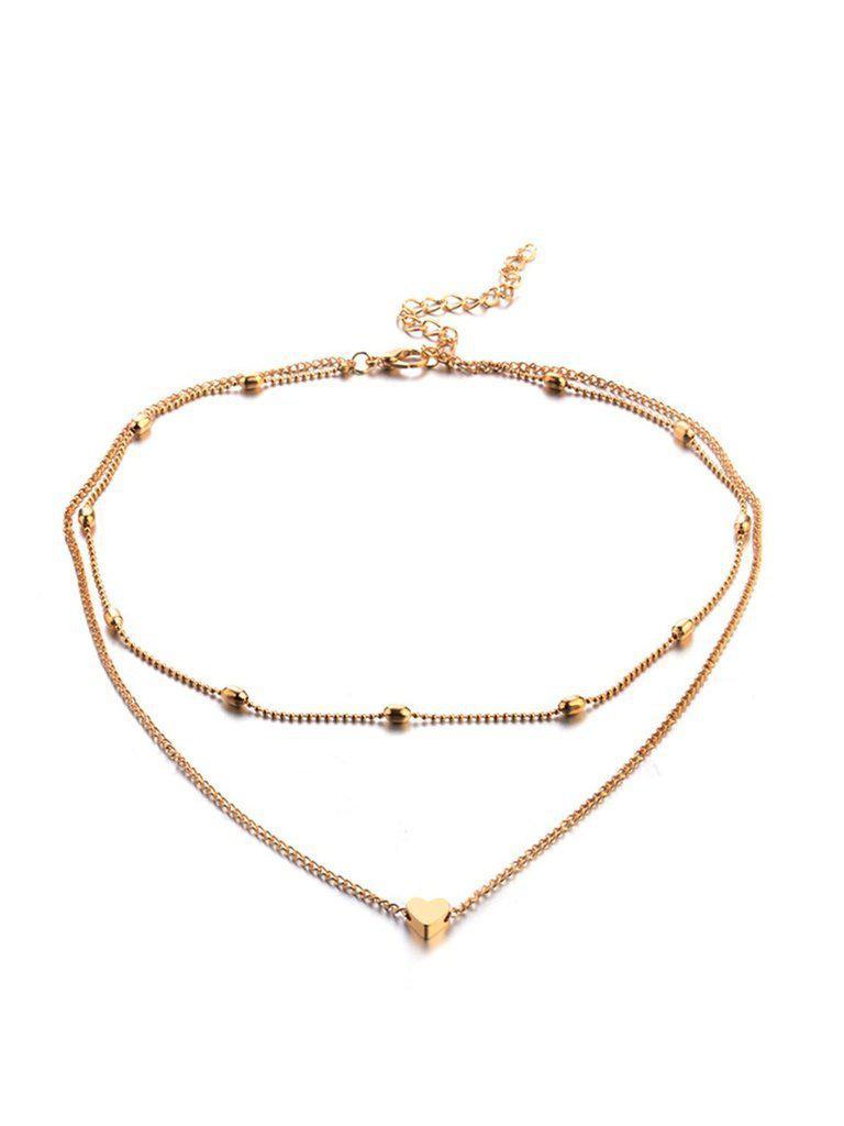Heart Detail Layered Necklace-jewelry-Des Mess