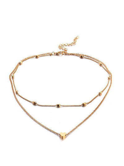 Heart Detail Layered Necklace-jewelry-Des Mess