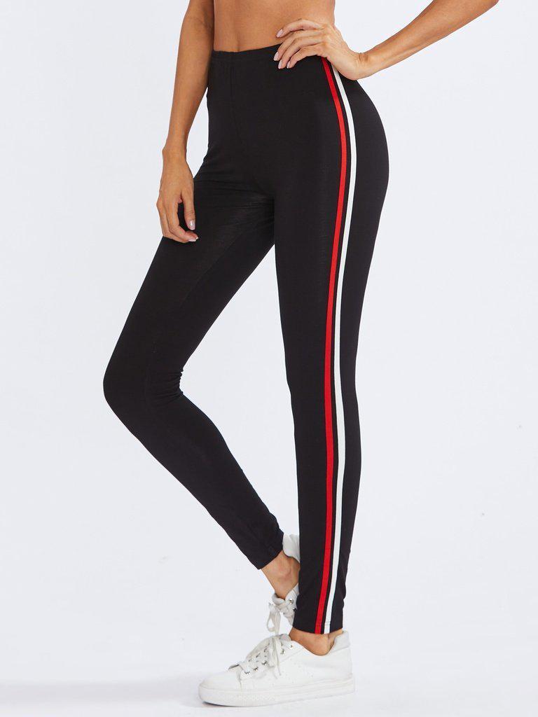 Striped Side Leggings-bottom-Des Mess