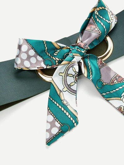 Scarf Bow Front PU Belt-accessories-Des Mess