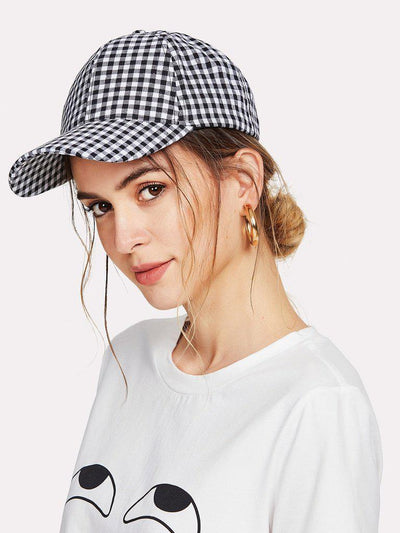 Gingham Baseball Cap--Des Mess
