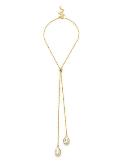 Water Drop Rhinestone Pendant Wrap Chain Necklace-jewelry-Des Mess