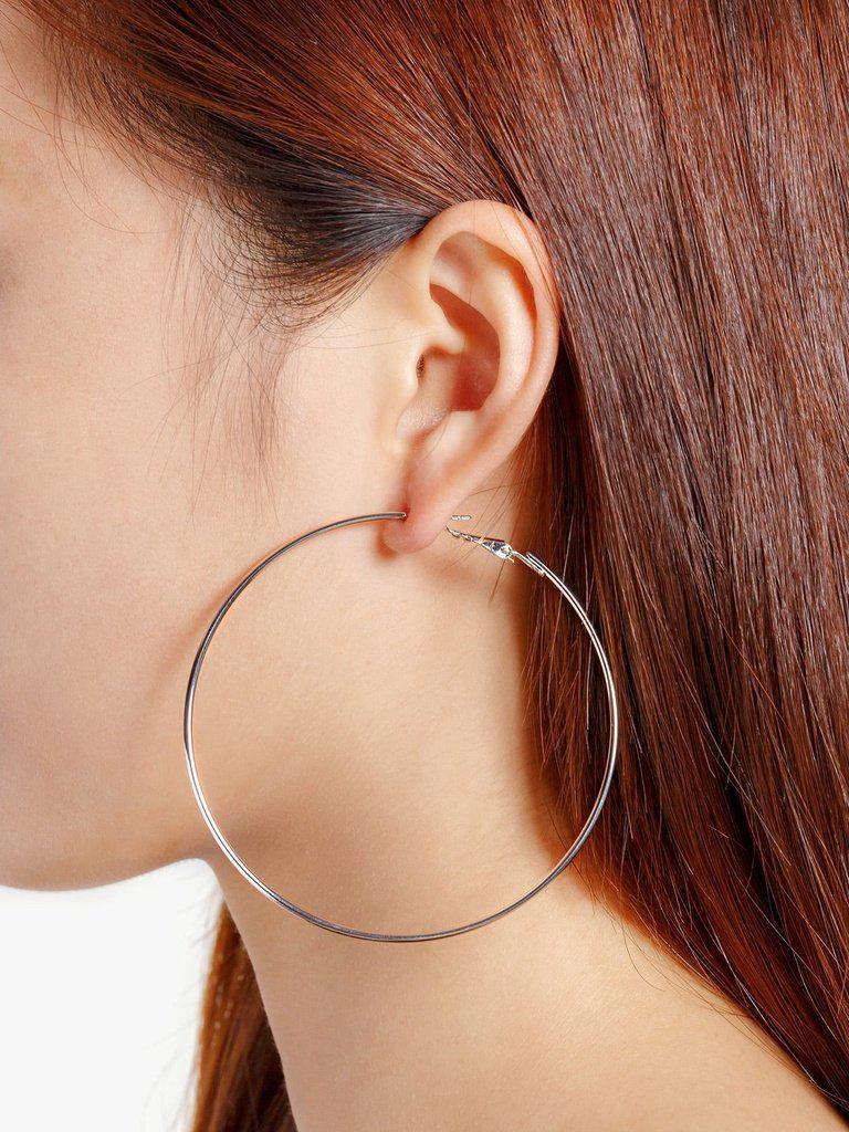 Minimalist Metal Hoop Earrings-jewelry-Des Mess