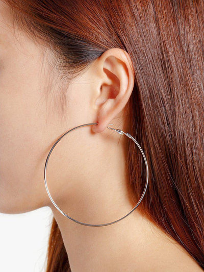 Minimalist Metal Hoop Earrings-jewelry-Des Mess
