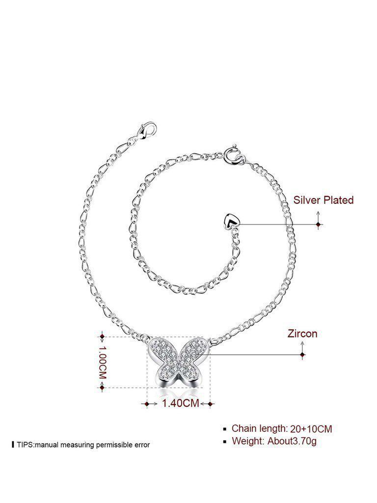 Rhinestone Butterfly Design Link Anklet-jewelry-Des Mess