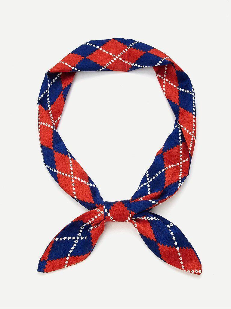 Spliced Plaid Skinny Scarf-accessories-Des Mess