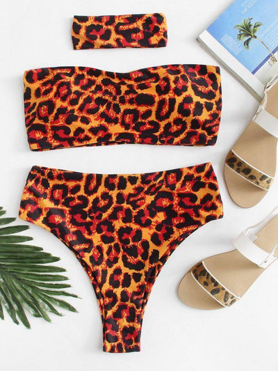 Leopard Bikini Set With Choker--Des Mess