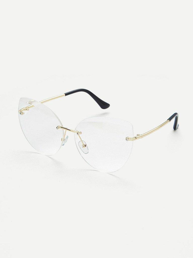 Rimless Cat Eye Glasses-accessories-Des Mess