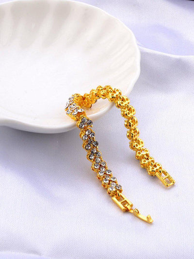 Metallic Rhinestone Bracelet--Des Mess