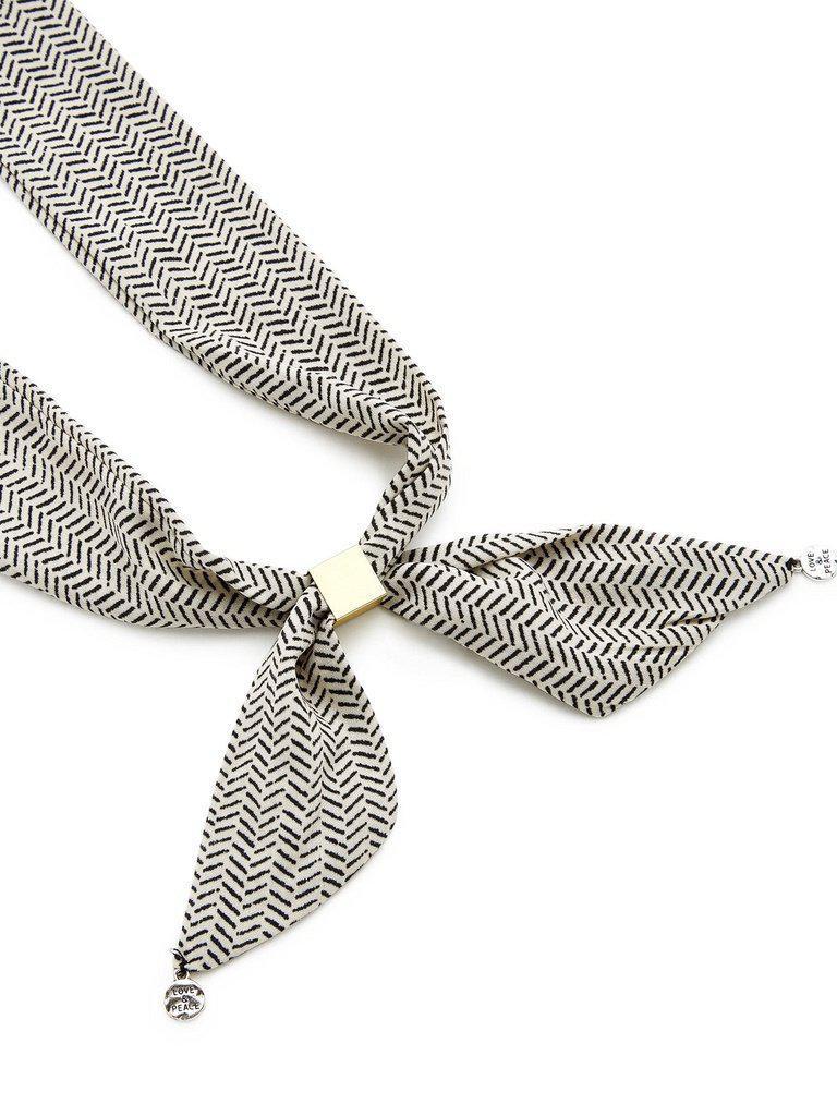 Graphic Print Skinny Scarf-accessories-Des Mess