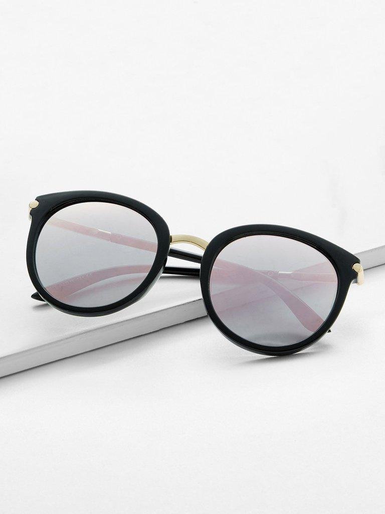 Two Tone Frame Flat Lens Sunglasses-accessories-Des Mess