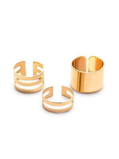 3PCS Gold Plated Hollow Out Ring Set-jewelry-Des Mess
