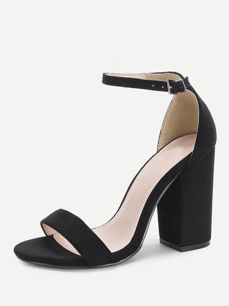 Two Part Ankle Strap Suede Heels-shoes-Des Mess