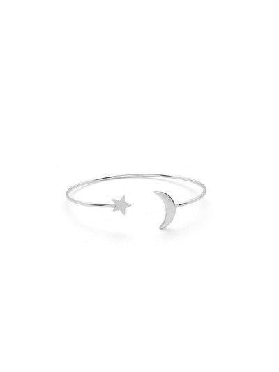 Moon & Star Design Cuff Bracelet-jewelry-Des Mess