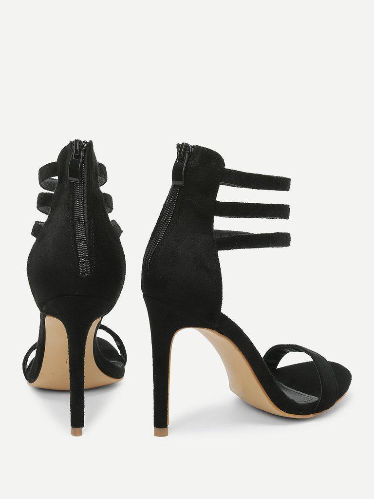 Strappy Design Suede High Heels-shoes-Des Mess