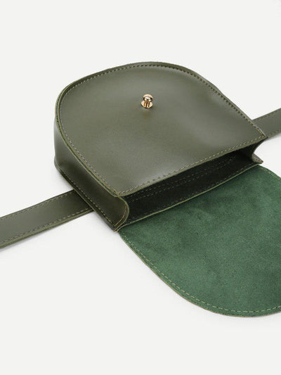 Saddle Flap PU Bum Bag-accessories-Des Mess