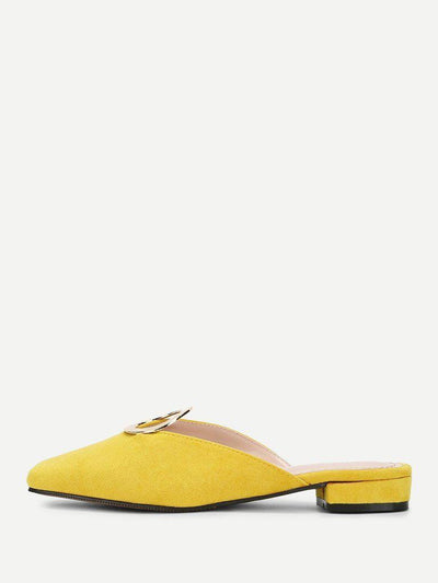 Ring Front Square Toe Suede Flats-shoes-Des Mess